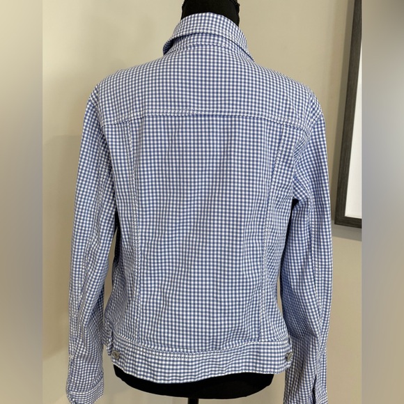 Talbots Blue Gingham Women's Jacket - Picture 6 of 10